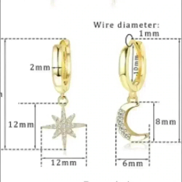 Star & Moon Earrings - Picture 2 of 2